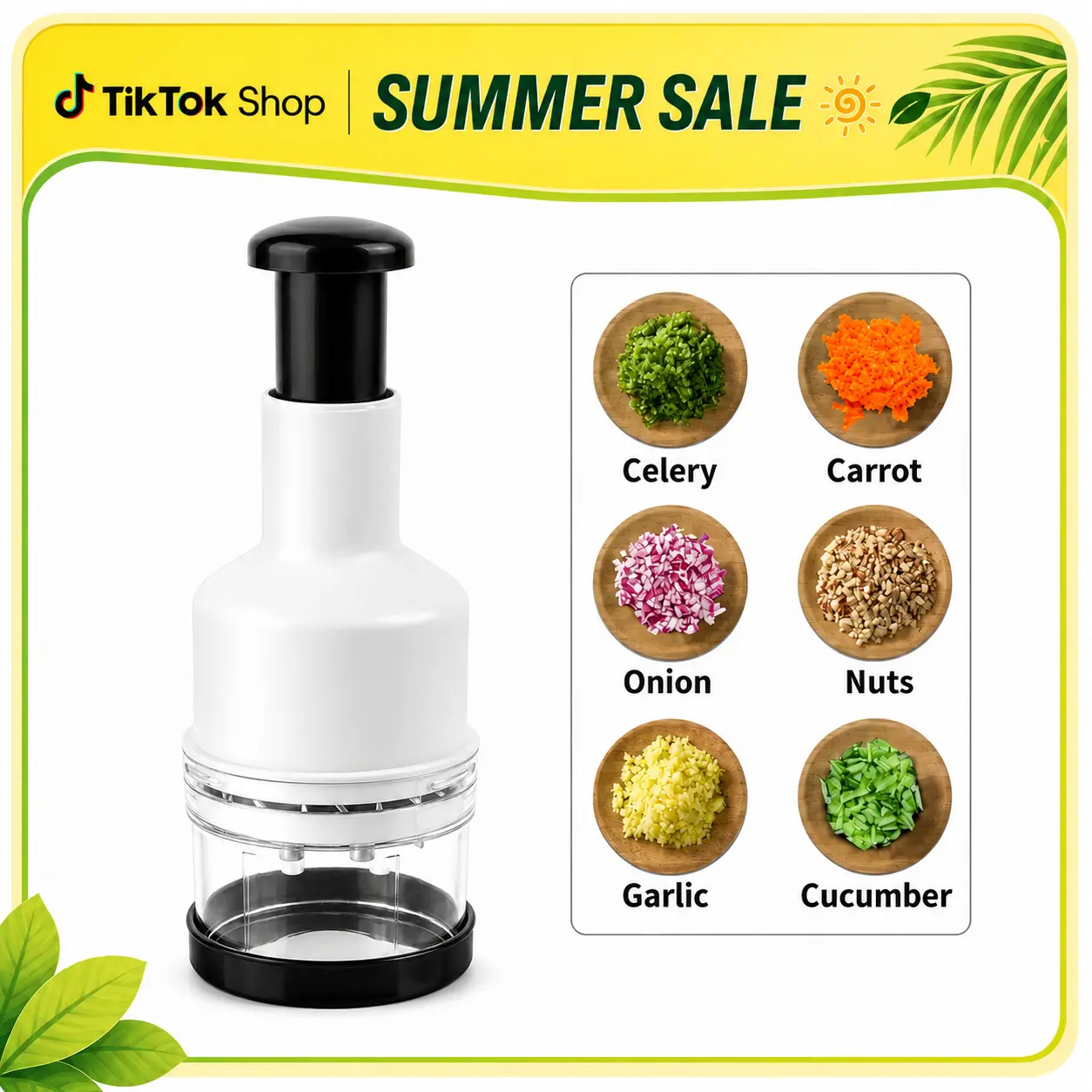 Multifunctional Garlic Chopper, Onion Press, Manual Vegetable Chopper, Easy Clean