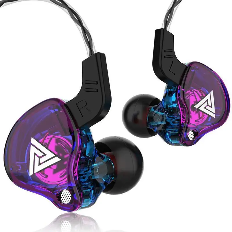 QKZ AK6 3.5mm Wired In-Ear Earbuds, Wire Control Headset with Mic, Deep Bass HiFi Sound for Gaming, Running, Music, Multiple Color Options
