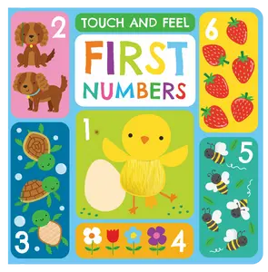 Touch and Feel First Numbers Interactive Board Book for Number-Learning, with Bright Pages and Touch-Textures