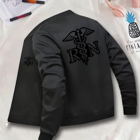 Women's Fashion Jacket with Rn Snake Pattern, Casual Everyday Graphic Zipper Cardigan, Fitted All Season Outerwear, Stylish Ladies Coat Womenswear Winter