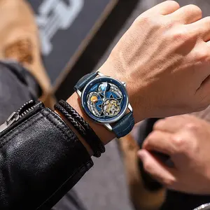 Men's Luxury Automatic Watch-LUOIEJUELEN Starry Sky Series : Swiss Automatic Movement | 42mm Commanding Dial | Exquisite Alloy Dial | Water-Resistant & Luminous | Shockproof | Perfect for Business, Social Galas & Fashion Statements