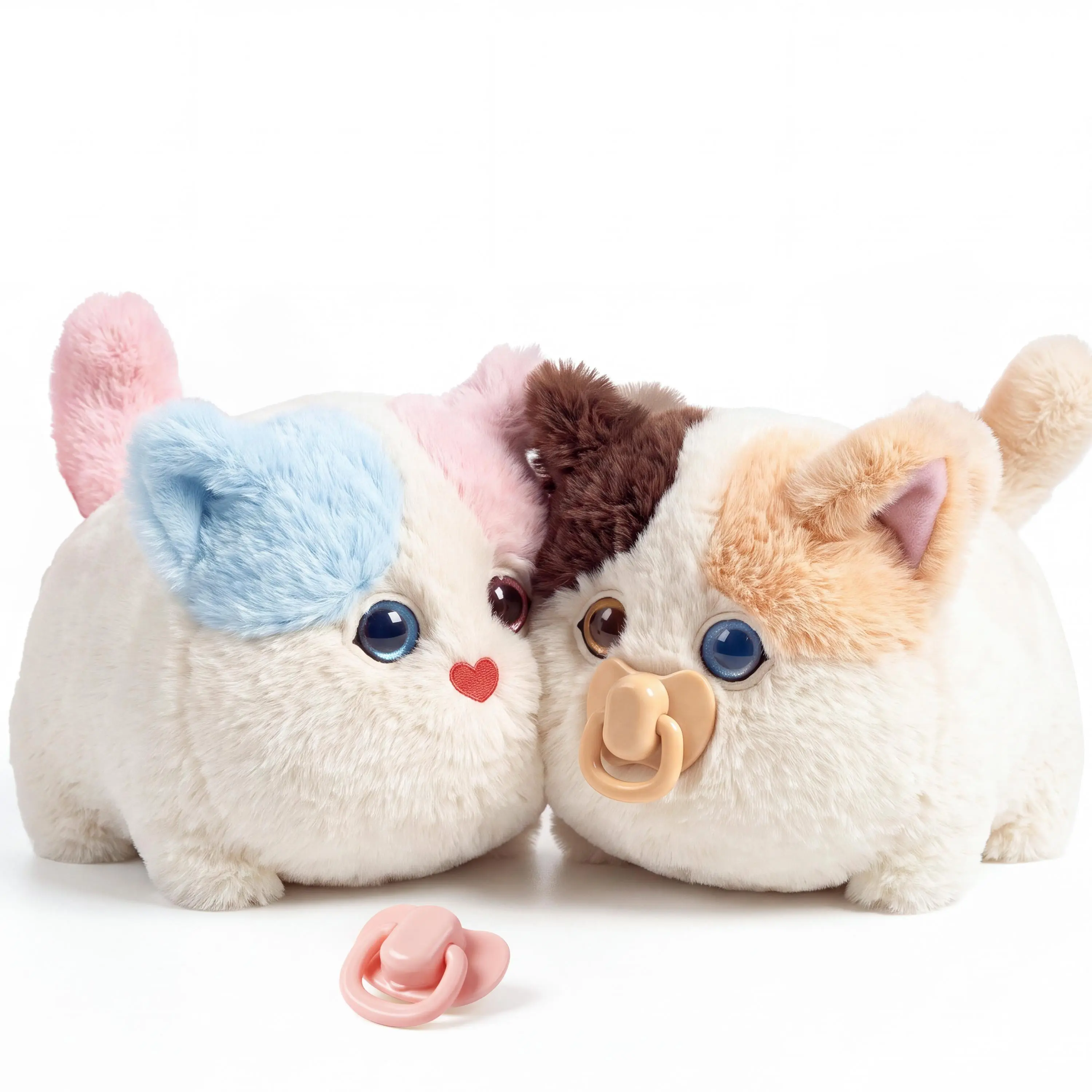Interactive Fluffy Cat Plush Toy - Touch & Talk Back, Magnetic Pacifier, Snoring Sleep Mode, Soft Stuffed Kitty for Kids Ages 8M+, Perfect Gift & Companion
