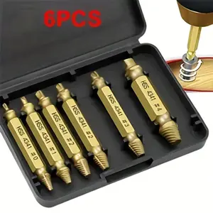 6pcs of Damaged Screw Extractor Bit Set with Tool Box