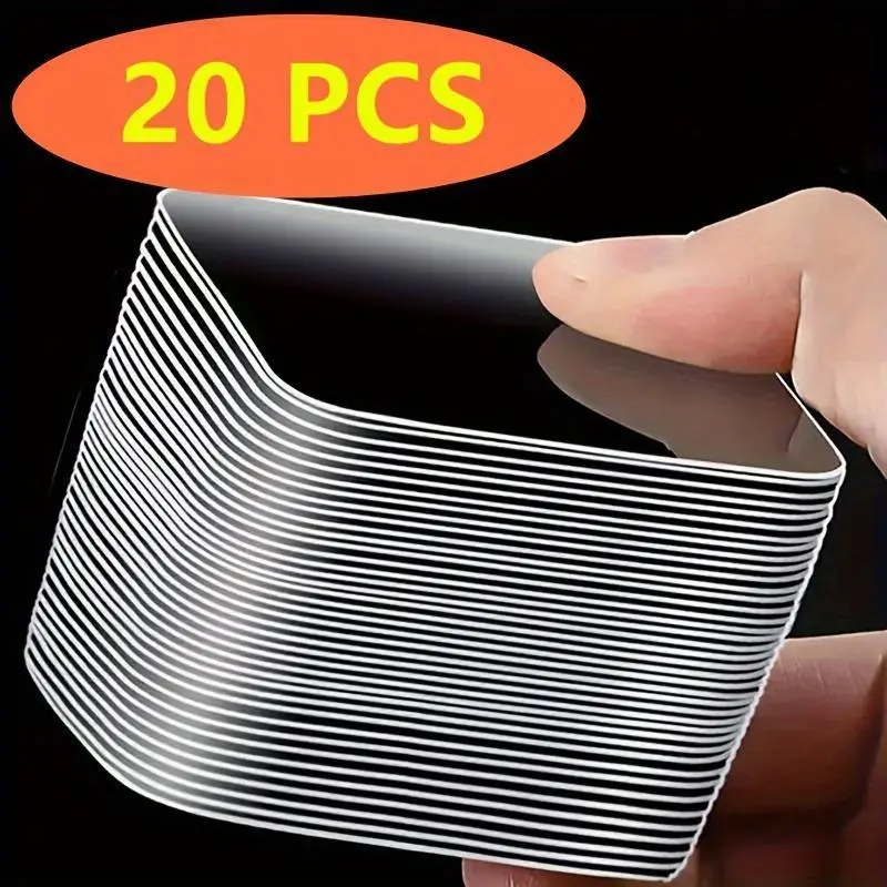 20pcs double-sided tape, strong adhesive waterproof, transparent and traceless, fixed storage for household items