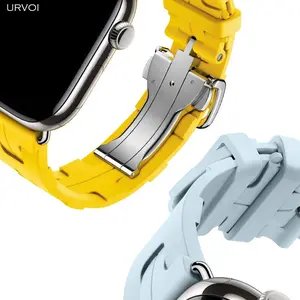URVOI Kilim Single Tour Band for Apple Watch ultra 3 2 Series 11 10 9 8 7 SE Molded rubber Smart Watch Strap for iWatch deployment buckle Smartwatch Strap