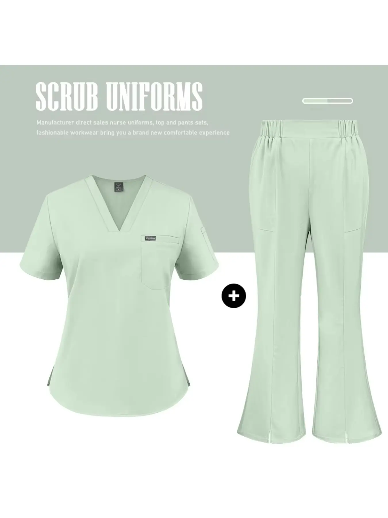 Women's Short Sleeve Vneck Pharmacy Work Uniform Hospital Doctor Attire Multicolor Casual Oral Health Clinic Scrub Set, Clothes