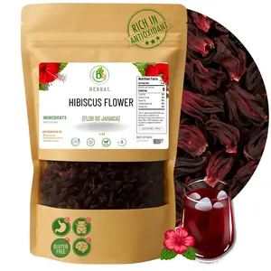 VIRAL Flor de Jamaica – 4 oz Dried Hibiscus Flowers – Loose Leaf Herbal Tea & Mexican Agua Fresca Ingredient – Whole Flowers & Petals – Cut & Sifted – Caffeine-Free, Non-GMO, No Sugar,100% Natural – by Bexpertsusa