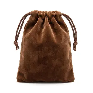 Brown Velveteen Bag 3×4” — Earth Magic Drawstring Pouch