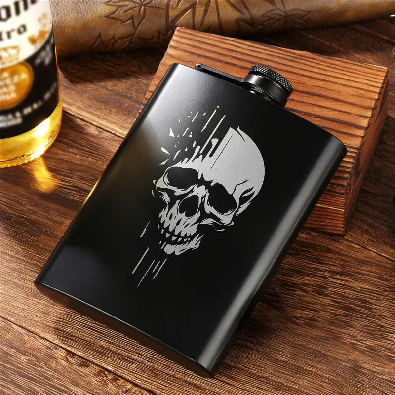 1pc Stainless Steel Skull Design Wine Pot, 8oz Capacity Tequila Whiskey Flask, Portable Travel Outdoor Liquor Bottle, Drinkware, Containers, Ideal for Halloween & Christmas Gifts for Men