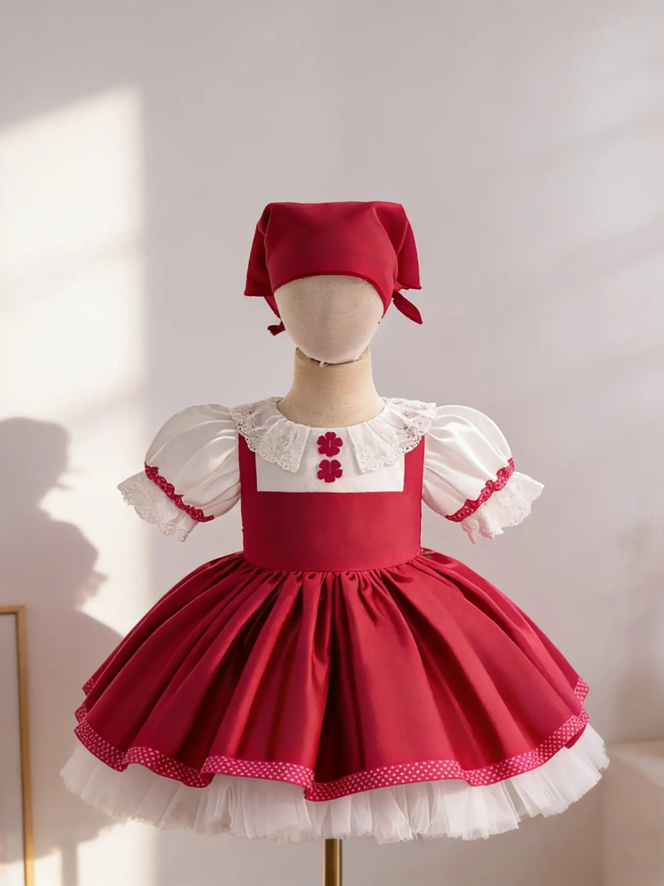 Baby Girl's Colorblock Big Bow Decor Lovely Bow Dress Plicated Tulle Dress Elegant Puff Sleeve Round Neck Fit Flare Dress for Party Toddler Dresses Toddler Tutu Dress Infant Toddler Kids Clothes for All Seasons