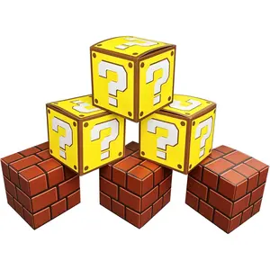 6 Pcs Party Boxes for Gaming Birthday Decorations, 7.5 Inch Video Game Centerpieces Boxes for Boys Gamer Birthday Party Decorations Favors