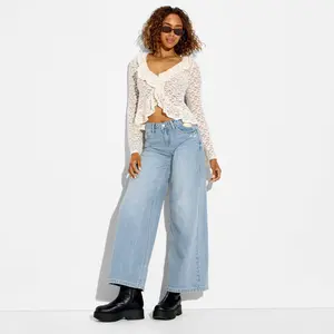 Women's Mid-Rise Ultra Wide Leg Baggy Jeans - Wild Fable