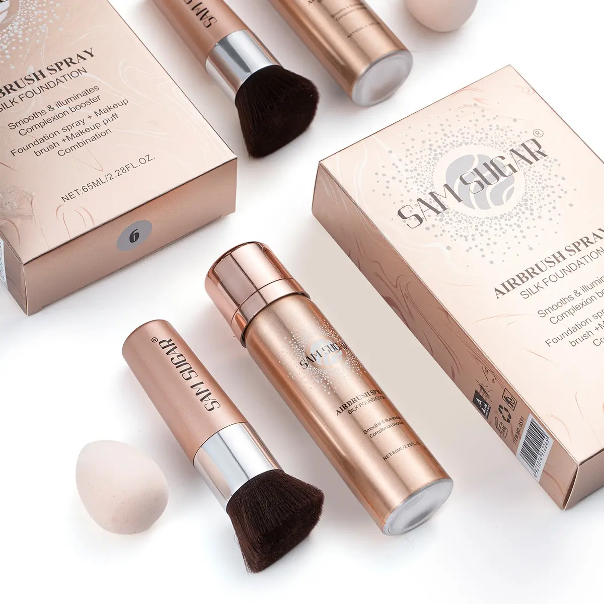 Flawless AirBrush Foundation High Coverage Foundation Smooth Creamy Matte Spray Foundation Makeup Kit For Mature Skin With Natural Nude Finish