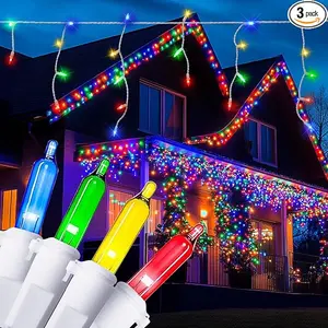 Holiday Must-Have: 3-Pack Multicolor Icicle Lights!  450 LEDs, 117 Drops!