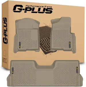 G-PLUS Floor Mats Fit Ford F150 SuperCrew Cab 2009 2010 2011 2012 2013 2014 TPE Custom Fit All Weather Full Cover Protection Floor Liners 1st & 2nd Row Trunk Mats Accessories,alfombras para carro