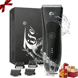 TIFE 4-in-1 Cordless Charging Trimmer for Men – High Quality Intimate Pubic & Body Hair Shaver, USB Rechargeable Trimmer, Replaceable Ceramic Blade Heads, 120-Min Shaving, Waterproof, Safe Gentle Grooming, Beauty Products Gift