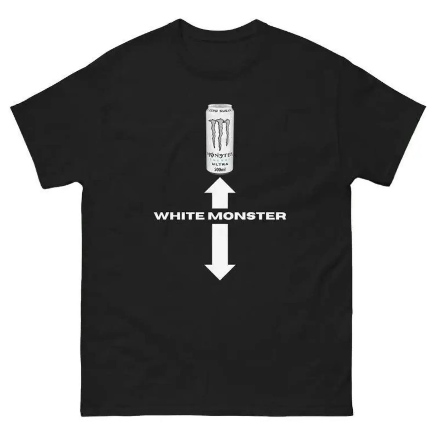 Men's White Monster Graphic T-Shirt - Fun Summer Streetwear Classic