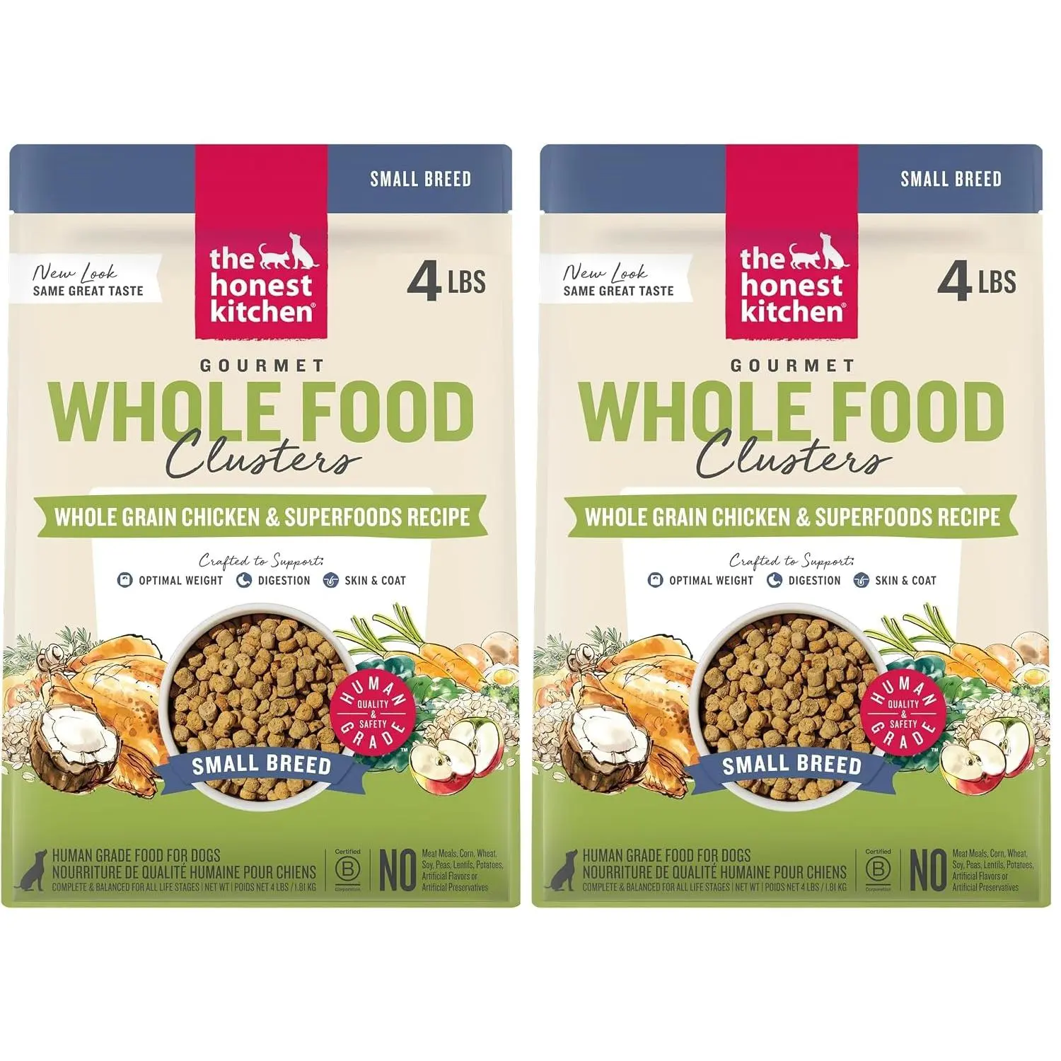 The Honest Kitchen Whole Food Clusters Small Breed Whole Grain Chicken Dry Dog Food, 4 lb Bag