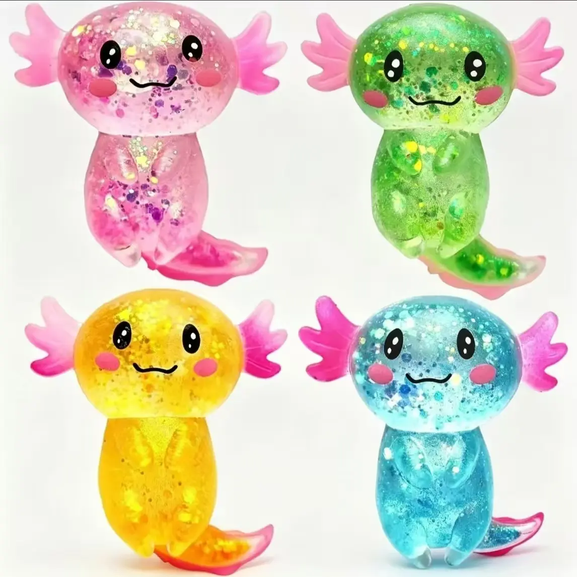 4-Pack Cute Slime & Squishy Series Set, Soft Maltose-Feeling Fidget Packs, Decompression Balls, Slow Rising Anxiety Relief Toys for Kids, Creative Play & Party Gifts, Squishy Packs