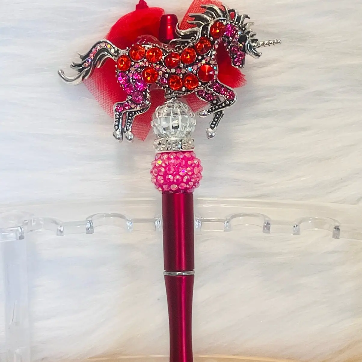 Fancy Beadable Pen Accessory - Unicorn Topper