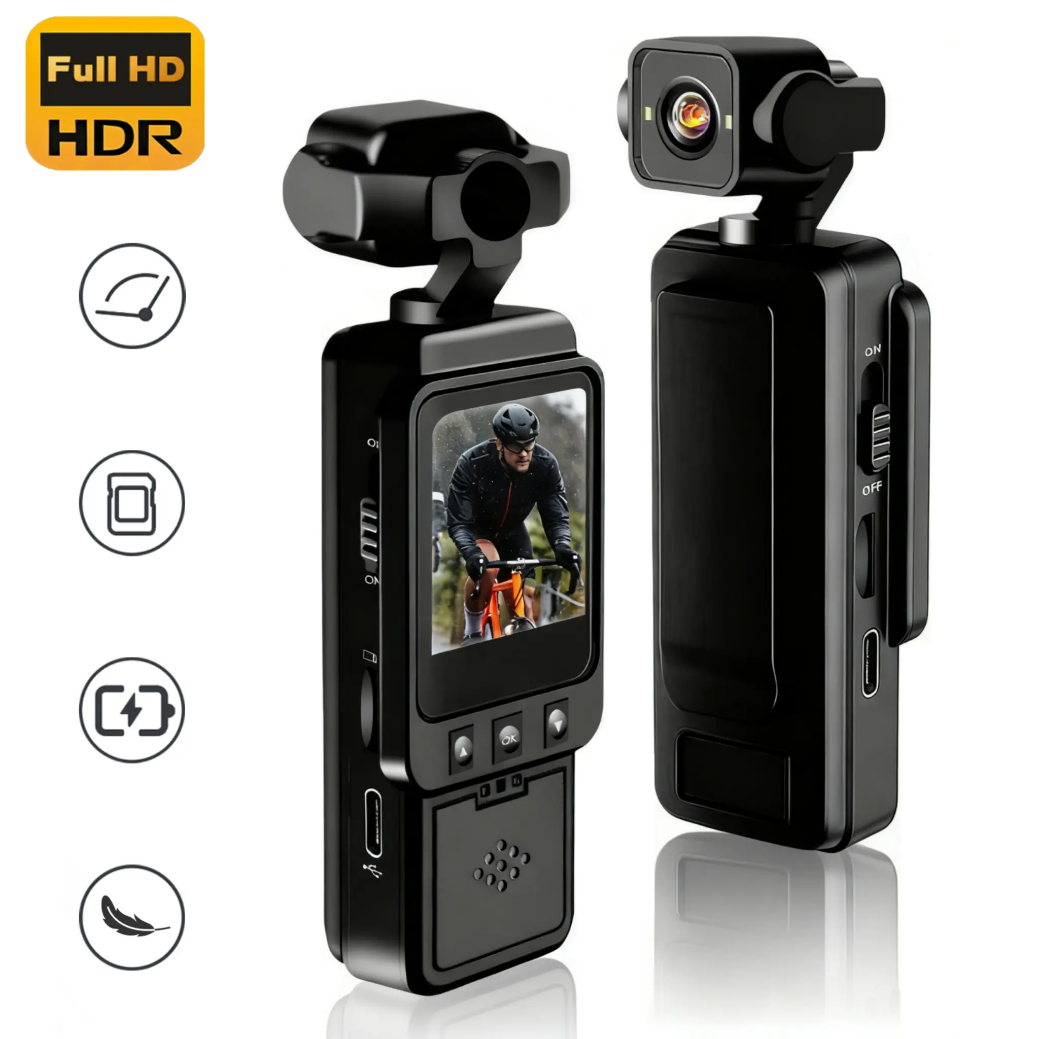 1080P Pocket Camera,Wireless Vlog Camera,Vlogging Camera with 1.54 inch IPS Screen,6X Digital Zoom,USB Charging,Wide Angle,Wearable Action Camera,Sport DV,Streaming Camera,POV Camera,Portable Camcorder, Video Camcorders