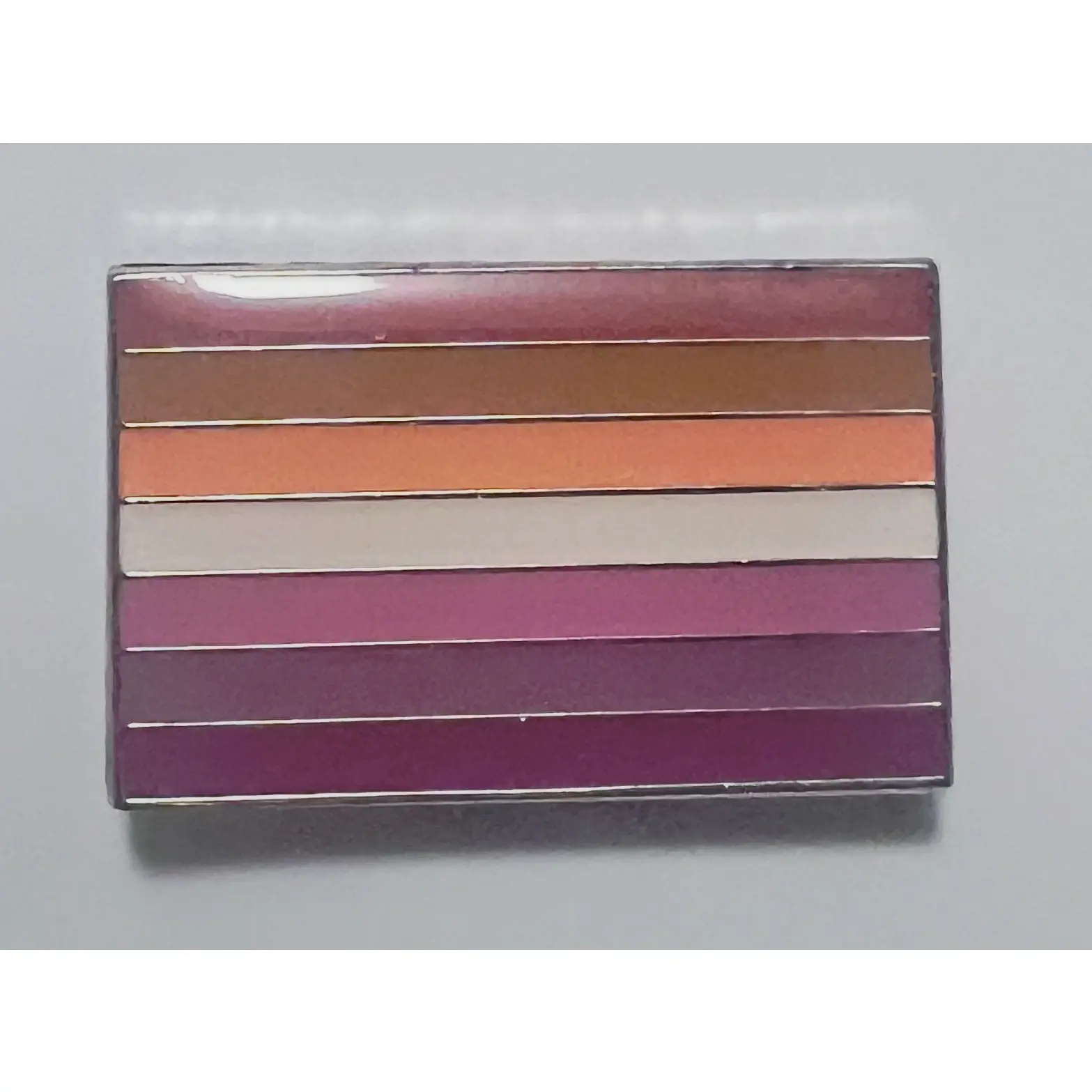 Lesbian Sunset Flag (7 Stripes) Lapel Pin 1" x 5/8" - Silver Plating
