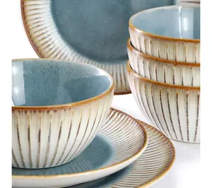 Elama 16 Piece Stoneware Dinnerware Set