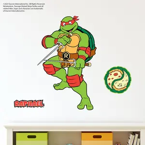 Wall Palz Teenage Mutant Ninja Turtles Raphael Wall Decal 21" Tall Officially Licensed by Nickelodeon USA Made High-Quality Materials Vibrant Colors Precision Design