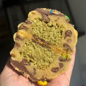 Chocolate pistachio stuffed cookie