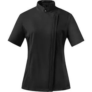 Women's Chef Coat Side Mesh Vent Zipper Chef Jacket