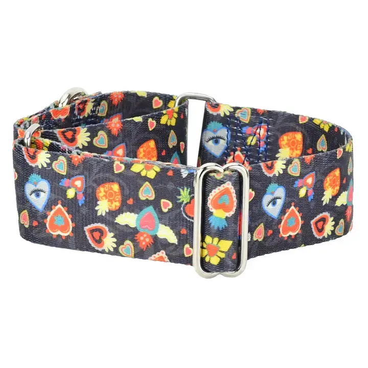 1.5″ Earthstyle Gothic Hearts Dog Collar- Martingale Collar