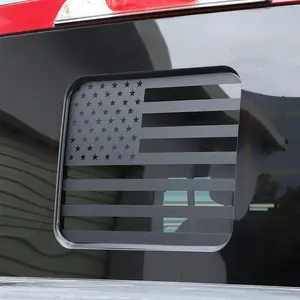 Rear Middle Window American Flag Decal for Ford F150 F250 F350 2015-2021 2022 2023 2024 2025 2026 Back Center Sliding Window Glass USA Flag Vinyl Sticker Exterior Accessories (Matte Black)