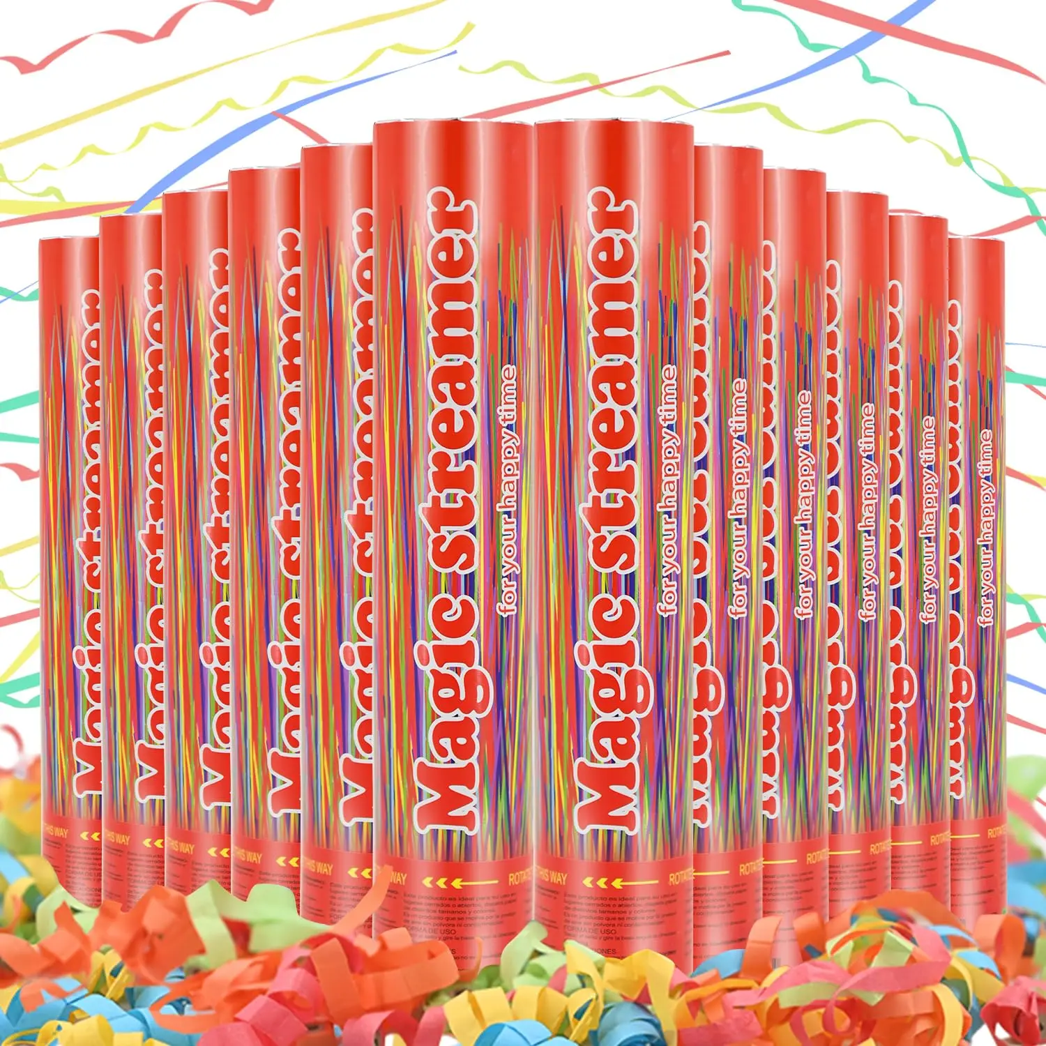 Confetti Poppers Multicolor Confetti Cannon 12 Inch Streamer Cannon 12 Pcs Multicolor Party Popper Cannon Streamer Poppers Bulk