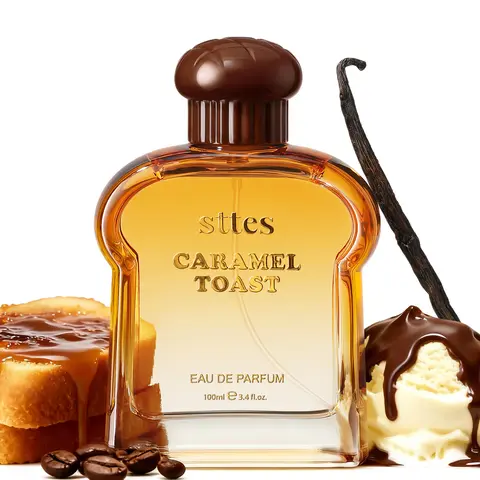 Sttes Caramel Toast Eau de Parfum - 100ml Unisex High-Quality Alcohol-Free Adult Fragrance Gift, Warm Gourmand Aroma Fragrance with Vanilla, Coffee, Dark Chocolate, Bread Notes, Captivating Scented Bottle