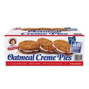 Little Debbie Oatmeal Creme Pies 1.3 oz 48 pk Individually Wrapped Whole Grain Oats Molasses Creme Filling Classic Treat