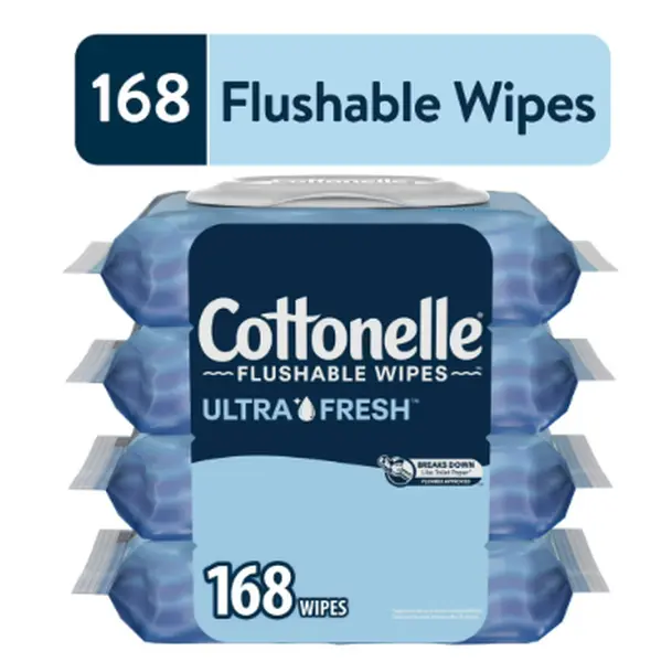 Cottonelle Ultra Fresh Flushable Wet Wipes, 4 Flip-Top Packs