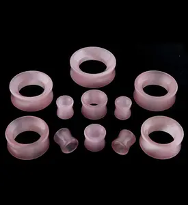 Pink Cat's Eye Glass Tunnel Plugs