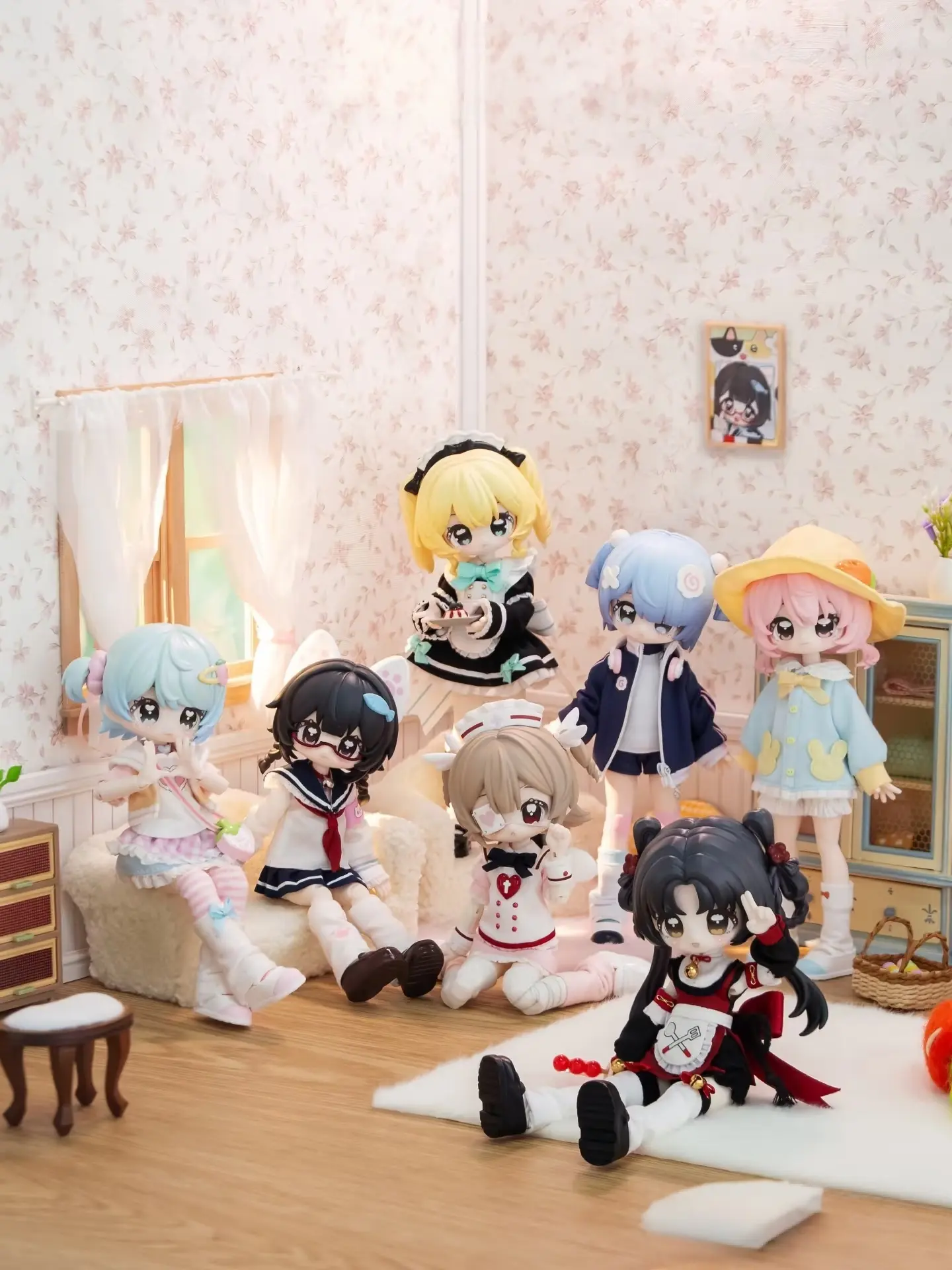 The Key Collection BJD Figurine Blind Box, Collectible Cute Figures Blind Bags with 1:6+1:72 Chance