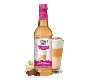 Jordan's Skinny Mixes Syrups Sugar Free Coffee Syrup, White Chocolate Mocha Flavor Mix, Zero Calorie Flavoring for Chai Latte, Protein Shake, Cocktail & More, Gluten Free, Keto Friendly, 25.4 Fl Oz, 1 Pack