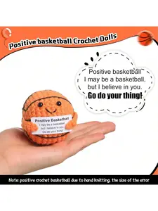 A Fun Crocheted Basketball Gift—a perfect birthday present crafted especially for basketball enthusiasts. Featuring an adorable and charming design, it comes adorned with an inspirational slogan full of positive energy. (Note: Hanging cord not included.)
