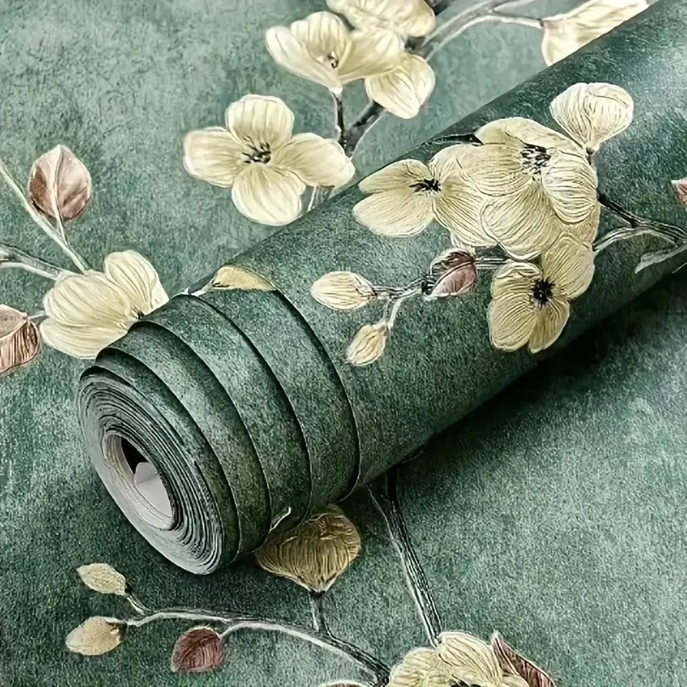 Flower Pattern Wallpaper, Self-adhesive Wall Sticker, Easy Cleaning Wall Decal, Wall Decor for Home Living Room Bedroom, Floral Wallpaper Peel And Stick