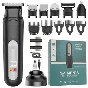 New Men's Multifunctional Body Hair Trimmer, Home Hair Clipper, 5-In-1 Shaver Nose Hair Trimmer, Christmas Gift, Intimate Pubic Trimmer