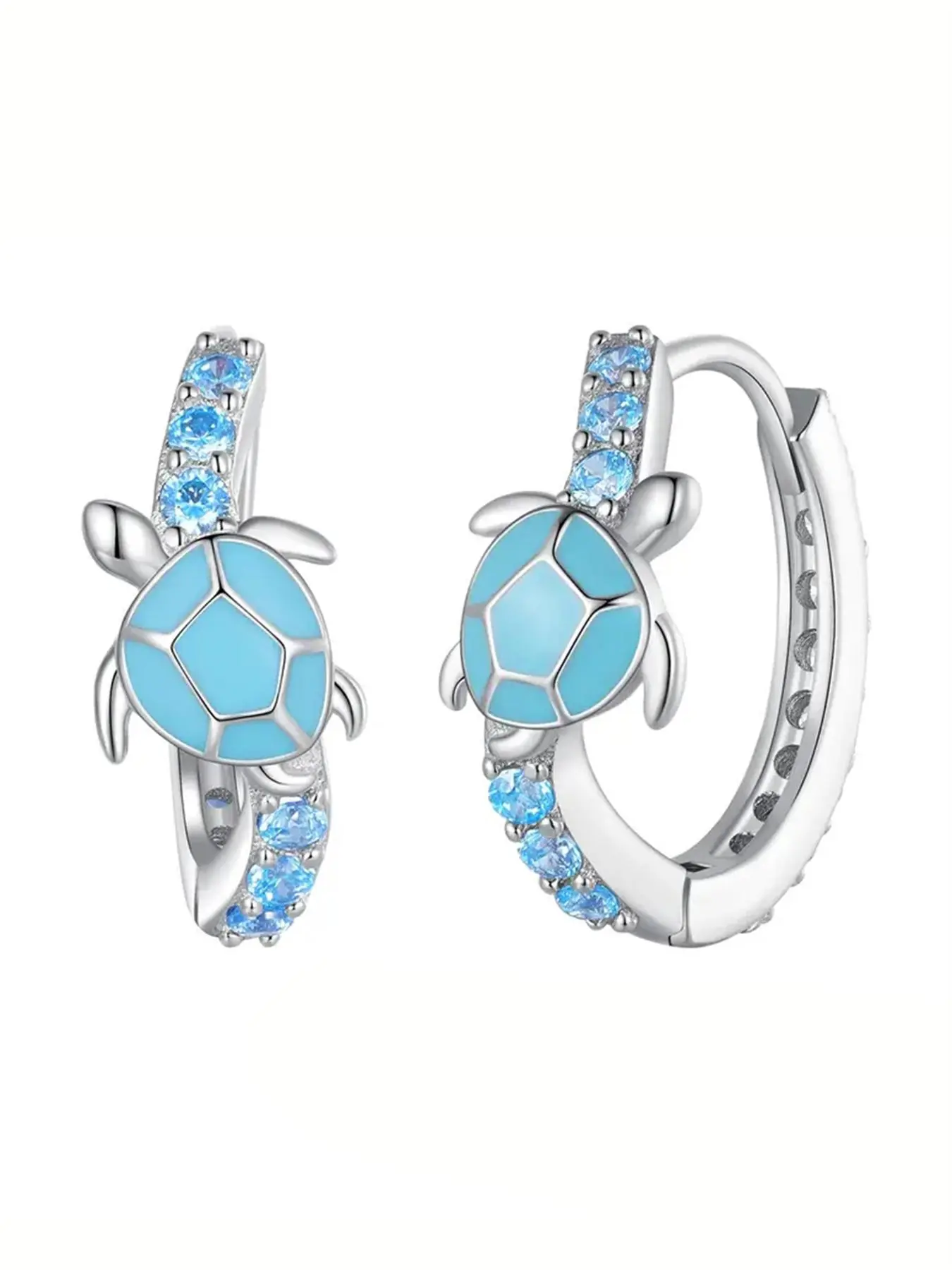 Cute Turtle Design Hoop Earrings, Beachy Earrings, Statement Earrings, Earrings Hoops, Fashionable Jewelry for Women, Trendy All-match & Exquisite Jewelry for Birthday Gift