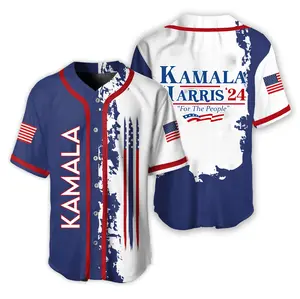 Kamala Harris 2024 Baseball Jersey, For The People USA Jersey, Madam President Kamala Harris Shirt, 2024 Election Shirt with Vintage Style, Button Down shirt