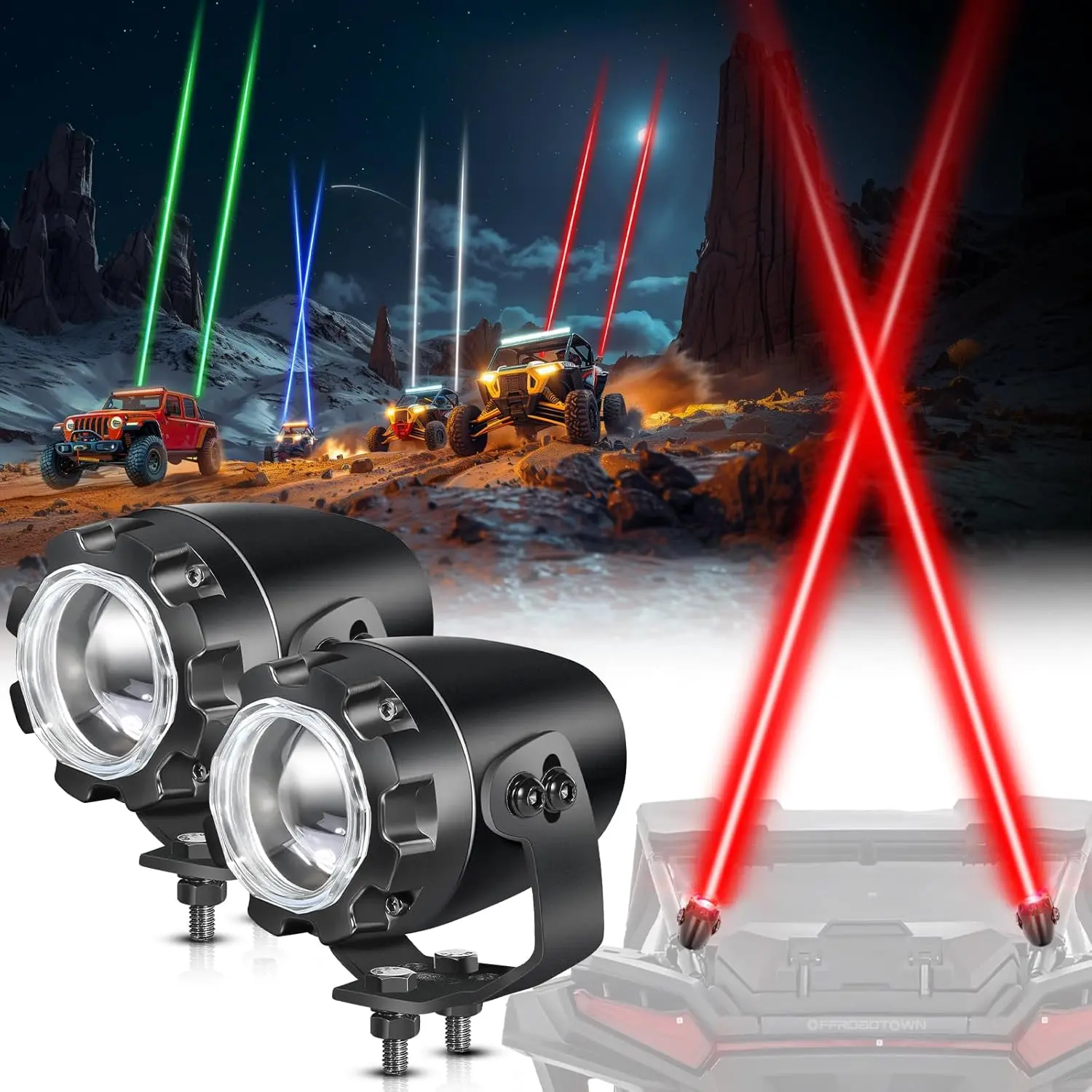 Whipless Whip Lights, Upgraded Lighted Whips RGBW Pods with Switch & Remote LED Chase Light Antenna Whip for UTV ATV SXS RZR Can am Polaris Truck Jeep Boat Side by Side