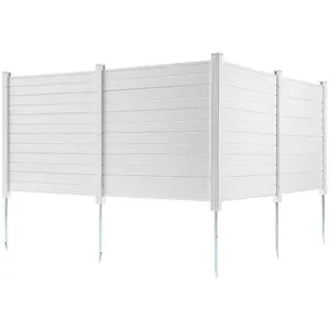 VEVOR Outdoor Privacy Screens, 50" W x 50" H Air Conditioner Fence, Pool Equipment Enclosure, Horizontal Vinyl Privacy Fence, Perfect to Enclose Trash Can and A/C Units (4-Panel)