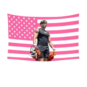 Tapestry Joe Burrow Pink American Flag Tapestry, aesthetic room decor, funny room decor, Joe Burrow gift Decoration Cotton Decorative  gift idea