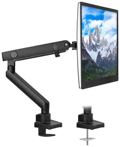 Mount-It! Single Monitor Arm Gas Spring Full Motion Monitor Mount Ergonomic and Adjustable Monitor Arm for 17" - 32" Screens