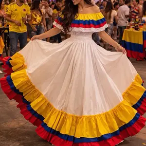 Colombia Folklore Skirt & Blouse Set