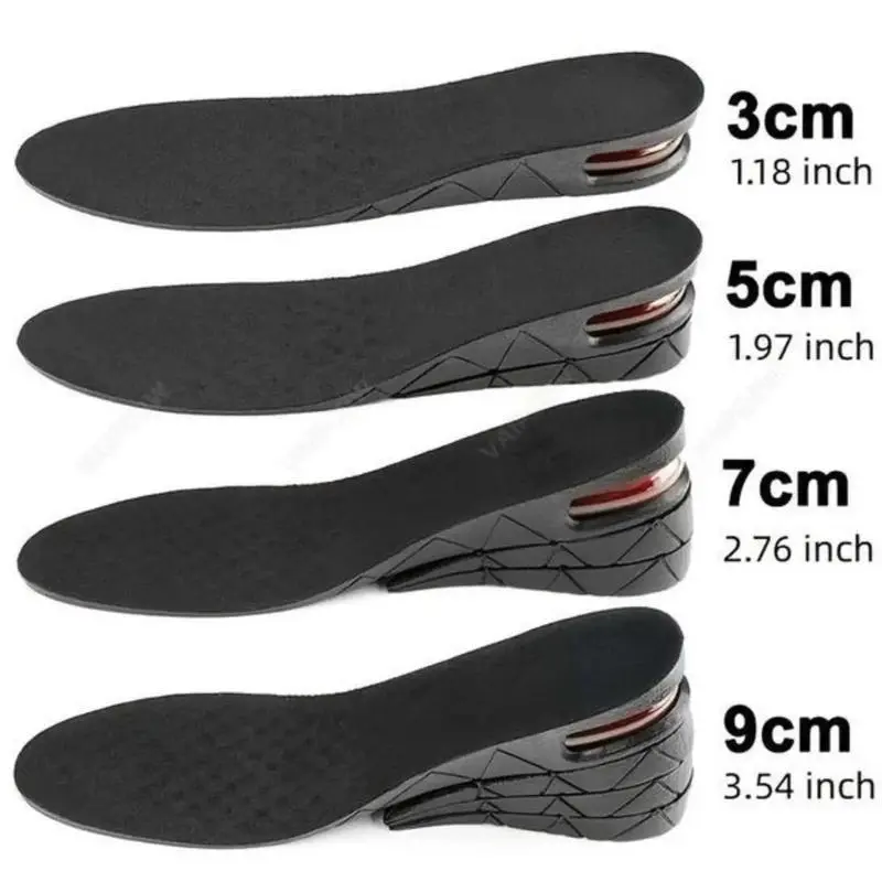 Hidden Height Boost Insoles – Adjustable Heel Lifts for Men from 1.2" to 3.5", Comfortable, Shock-Absorbing, and Breathable Fit for Sneakers or Dress Shoes